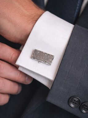 Vintage ANSON Sterling Silver Cufflinks Mid Century Modern